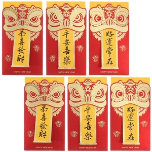  6 Stück Frühlingsfest Umschläge Chinesisches Neujahr Deko für Geld - Bild 1 von 12