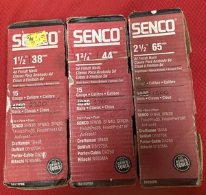 SENCO 15 Gauge 1.5, 1.75 and 2.5" Angled Finish Nails, Partial Boxes SEE DETAILS - Picture 1 of 5