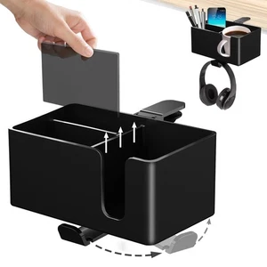 2/3/4 in 1 Desk Cup Holder and Headphone Hanger,Clip on Cup Holder with Rotat... - Foto 1 di 7
