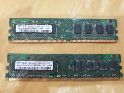 2GB SAMSUNG (2x 1gb) DDR2 PC2-1Rx8 5300U-555 MEMORY RAM DIMM DESKTOP pc 240PIN  - Image 1 of 2