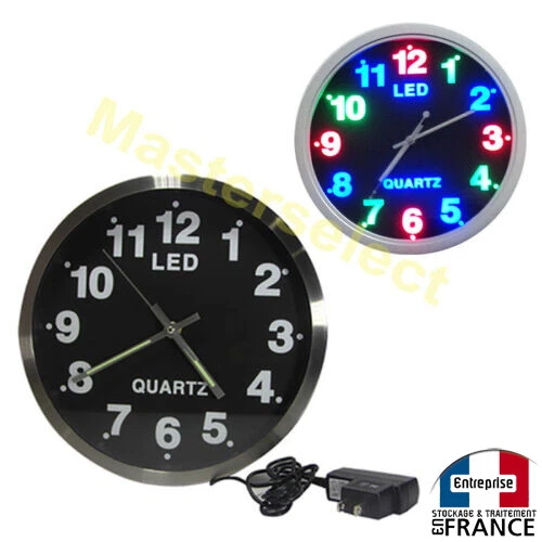 Reloj de Pared Diseño de Metal Con Iluminación con Leds 26cm Diseño - Imagen 1 de 1
