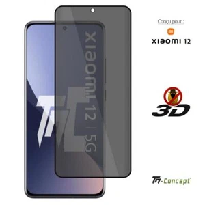 TM-Concept® Verre trempé teinté pour Xiaomi 12 - Noir - incurvé 3D Privacy - Imagen 1 de 8