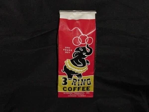 3 Ring Coffee Bag Vintage 1 LB Kitchen Products Distributors Chicago, Illinois - Picture 1 of 3