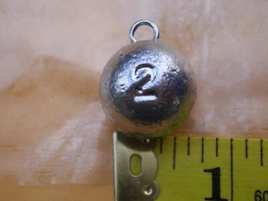7 PCS. CANNON BALL SINKERS, 2 OZ. W/STAINLESS STEEL EYE G/QUALITY F/DO-IT MOLD - Picture 1 of 2