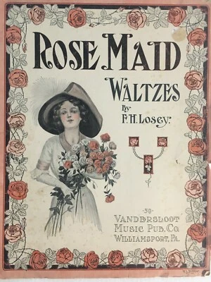 Partituras vintage Rose Maid Waltzes FH Losey 1912 Foto 1 de 4