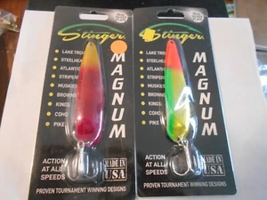 Lot of 2 Gibbs  Michigan Stinger Magnum 4 3/4" Salmon Trolling Spoons Lot # 5 - Picture 1 of 2