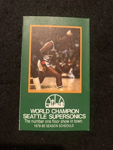 1979-80 World Champions Seattle Supersonics Basketball Pocket Schedule NBA Brown - Picture 1 of 3