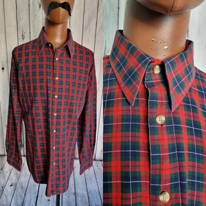 Rover & Lakes Shirt Red Tartan Cotton Mix-XL- Vintage 90s Grunge CY65 - Picture 1 of 15