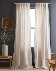 NWT! Quince Tex. Linen Sand Filtering Curtains Set Of 2 Panels! 48"x 96" (B108) - Picture 1 of 12