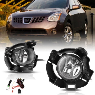 For 2008-2010 Nissan Rogue Fog Lights Bumper Wiring Harness Kits Clear Lens - Image 1 of 4