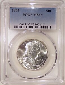 1963 Franklin PCGS MS65 White and nice!