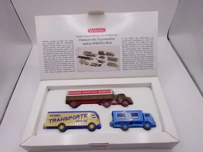 WIKING: Set La Grande Mondo Der Piccole Modelli di Auto Con 3 MB Lkw (SSK67) - Immagine 1 di 2