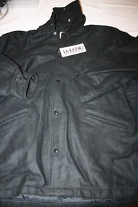 Vintage DELONG Letterman’s VARSITY RAIDERS YANKEES BLACK PETTYCOAT 4XL LONG - Picture 1 of 3