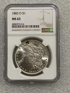 1883 O Morgan Silver Dollar NGC MS63 ~ Blast White ~ Unique Tone Mark ~ 014 - Picture 1 of 3