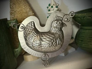 Stampo caramelle vintage pollo primavera pasquale fattoria metallo latta cioccolato COMPLETO - Foto 1 di 14