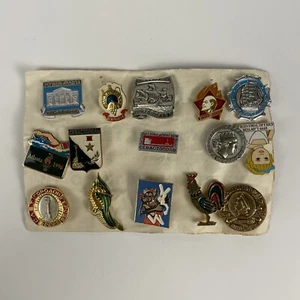 Vintage Pins - Mixed Lot Of 15 Pins - From Germany, Russia, USA, Etc. See Photos - Picture 1 of 16