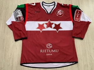 IIHF LATVIJA Latvia Game Worn Ice Hockey Jersey Shirt Size XL #37 KALNS - Picture 1 of 24