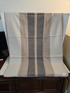 Narraganset Bay 100% USA Alpaca Blanket 42 x 62 Tan Stripe NWOT FREE SHIPPING - Picture 1 of 5