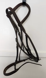 Braune Leder Standard Englisch Pferd Trense mit braun geflochtenen 54" Zügeln - Bild 1 von 11