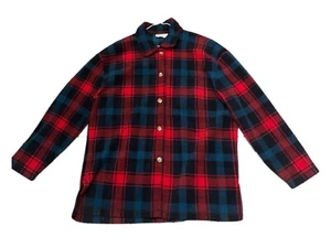 Giacca shacket Westbound casual donna taglia L rosso plaid bottoni davanti lati ventilati - Foto 1 di 3