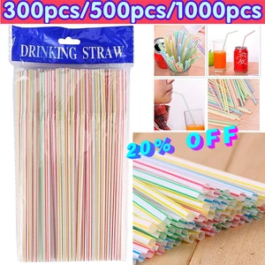 300-1000x Straws Plastic Bendy Colourful Straws Birthday Wedding Party Drink UK. - Picture 1 of 14