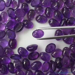 Natural African Amethyst Oval 6x4mm to 10x8mm Cabochon Loose gemstones A Quality - Picture 1 of 8