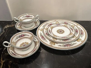 WEDGWOOD Columbia 7-pc Place Setting Dinner Salad B&B Plates Cup Saucer Soup Cup - Picture 1 of 13