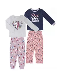 MEMBER'S MARK Girls' 4 Piece Fleece PJ Set in Unicorn, 3T - Picture 1 of 5