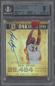 2011-12 Panini Gold Standard 24K Kobe Bryant HOF Signed 47/49 BGS 9 w/ 10 AUTO