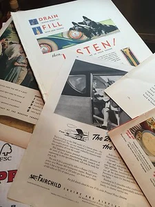 Vintage 350+/- Magazine Ads Oil, Beer, Cars, Clothes, Manufacturing 1930s-50's! - Picture 1 of 12