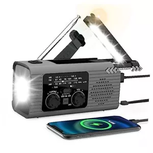 Emergency Radio 4000mAh Solar Hand Crank AM/FM/NOAA Portable Weather Radio - Picture 1 of 7