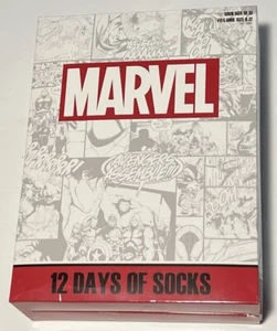 Marvel 12 Days of Socks Bioworld Size 10-13 Advent Calendar 12 pack Avengers New - Picture 1 of 8