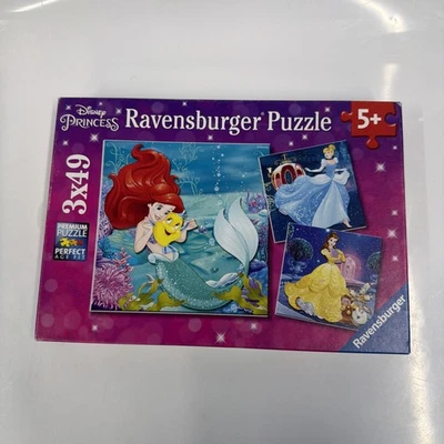 Ravensburger Disney Princess 3 X 49 Piece Jigsaw Puzzles - All Complete. - Image 1 of 4