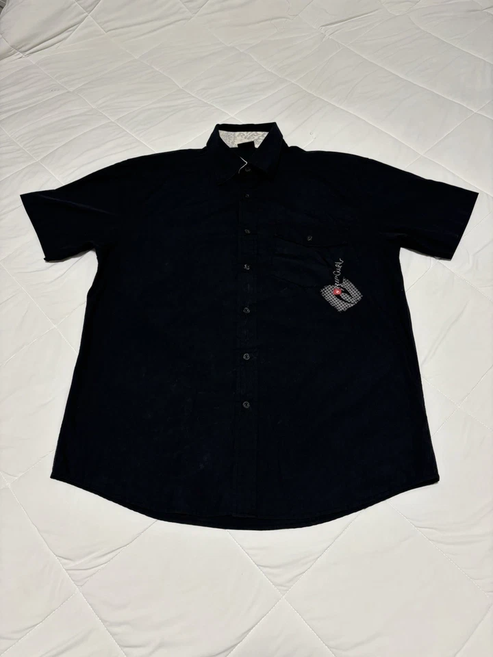 Rip Curl Logo Short Sleeve Button Up Shirt Size M Surf Outdoor Beach Casual Y2K - Image 1 of 4
