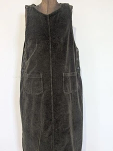 Damen Y2K 90er Cord Pullover Kleid Gr. L oliv Taschen Cottagecore minimal - Bild 1 von 15