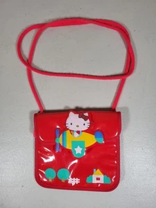 Vintage Small Red Hello Kitty Bag Vinyl Hello Kitty Flying Plane - Picture 1 of 6
