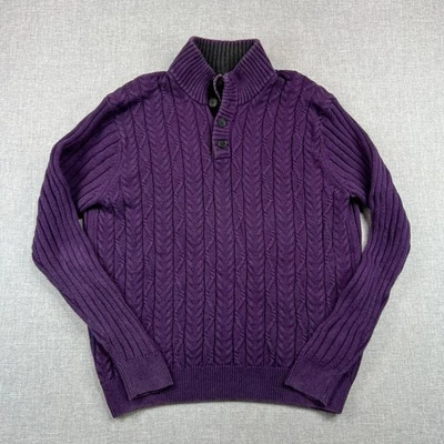 Свитер мужской Jos A Bank Executive Collection вязаный с ложным вырезом Henley L фиолетовый - Изображение 1 из 4