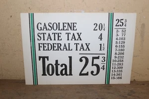 Vintage 1920s Gasoline + Tax Price 2 Side Gas Station Visible Pump Sinclair Sign - Picture 1 of 2