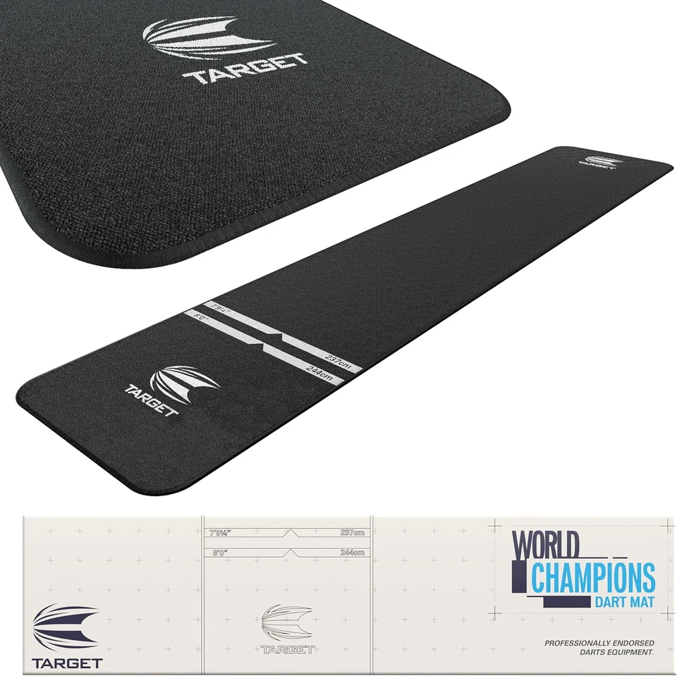 Target Darts Dart Mat World Champions - Dart Oche Mat Soft Tip Steel Tip Line