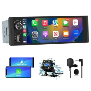 Single Din Car Stereo, 6.36 Inch CarPlay & Android Auto HD IPS Touchscreen Ra... - Bild 1 von 9