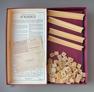 Vintage 1948 1953 Scrabble Board Game, Sechlow & Righter Game RARE - Complete!  - Picture 1 of 13