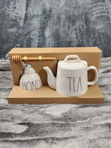 Rae Dunn Honey & Tea Pot Set Ceramic New  Artisan Collection by Magenta - Picture 1 of 11