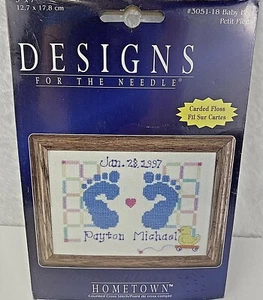 Vintage Janlynn Cross-Stitch Baby Feet Kit 5" x 7" New - Imagen 1 de 5