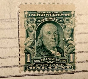 Rare Early 1900s Benjamin Franklin 1 Cent Stamp 1908 Race Riot Postcard Spfld IL - Picture 1 of 5