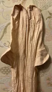 Antique 1890s Cream Woven Fine Stockings Socks Victorian Brogue Stitching - Picture 1 of 7