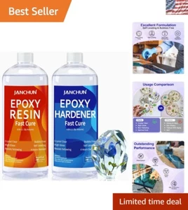 32OZ Crystal Clear Epoxy Resin Kit - Bubble-Free, Anti-Yellowing, DIY Dreams - Picture 1 of 10