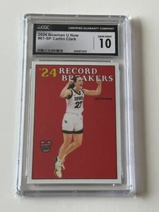 2023 Topps Now Bowman U #61 CAITLIN CLARK Variation 1988 Record Breakers CGC 10 - Picture 1 of 20