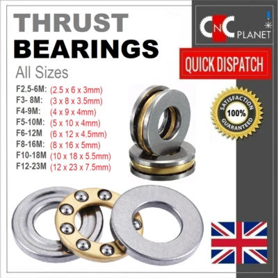 Thrust Ball Bearings Miniature 2.5mm 3mm 4mm 5mm  6mm 8mm 10mm 12mm Inner dia UK - Image 1 of 4