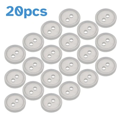 20pcs 11mm Two Hole Pearl Effect Buttons Plastic Rimmed Sewing Replacement Part - Image 1 of 4