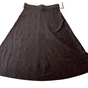 Worthington skirt womens black pull on midi skirt Large spandex stretch - Picture 1 of 10